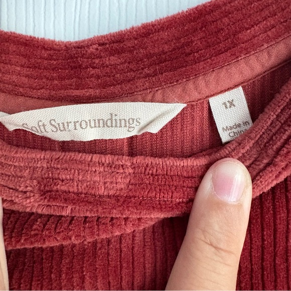 Soft Surroundings Rich Red Corduroy Top - Picture 7 of 7